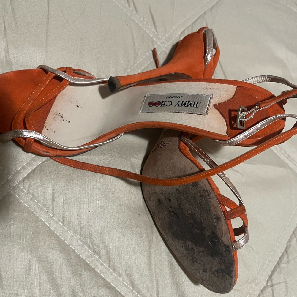 Jimmy Choo Orange and Silver Women's Shoes